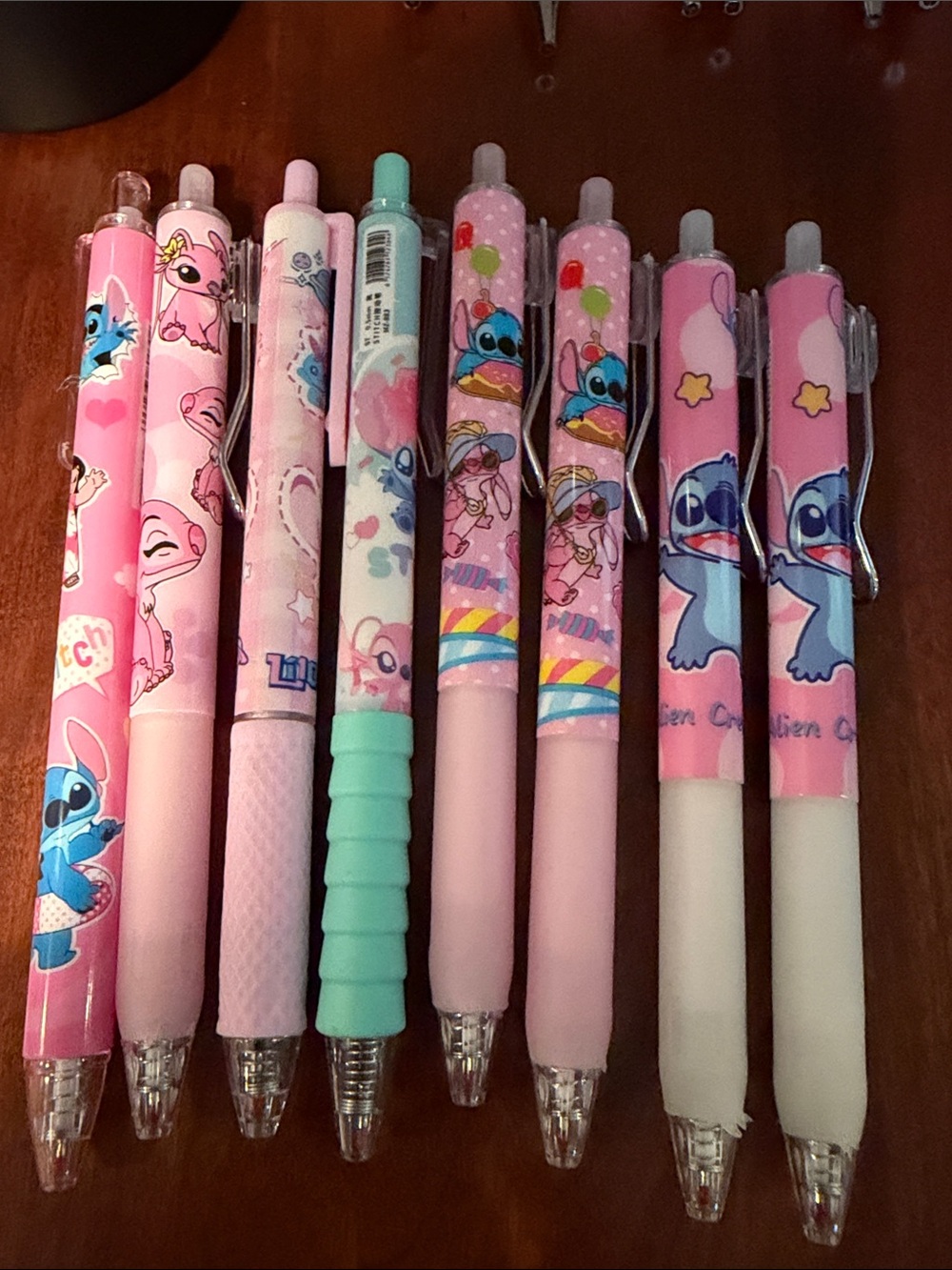 Disney Pink & Mint Lilo & Stitch Retractable Gel Pen Set